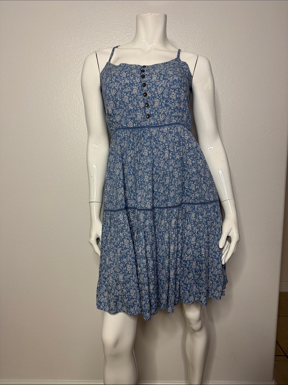 Cleo & Wolf Country Core Blue Print Dress M - Picture 6 of 8
